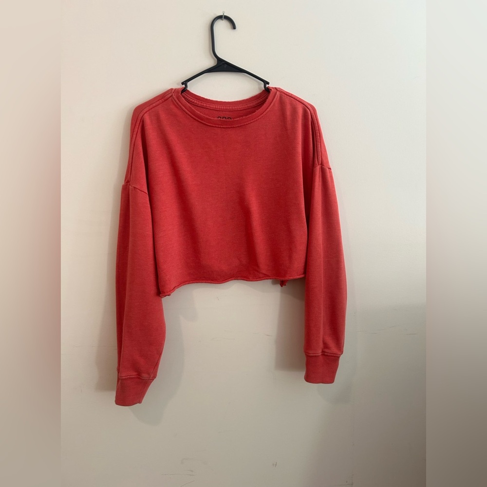 BDG Red Cropped Hoodie
